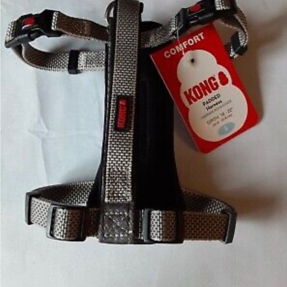 - NWT Kong Neoprone Reflective Padded Dog Harness In Grey Size Large